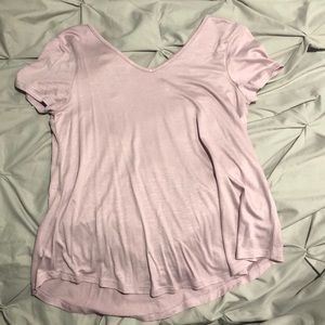 Light pink open back tee